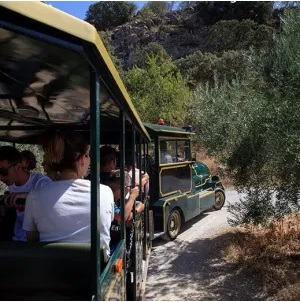 tren turístico que nos acerca a la Cueva de las Ventanas