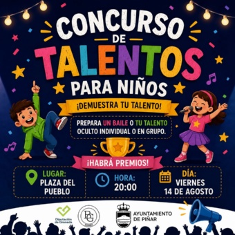 Concurso de talentos para niños. Viernes 14 Semana Cultural de Bogarre 2026
