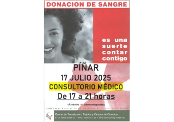 Donación de sangre. Lugar: Consultorio médico de Píñar